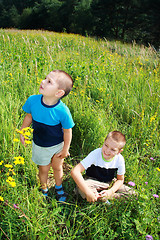 Image showing Kids in meadow