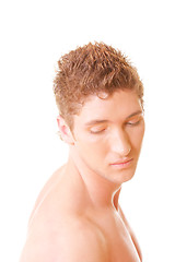 Image showing Serene guy turned head sideview