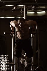 Image showing Guy training in gym