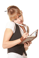 Image showing Interrupted businesswoman