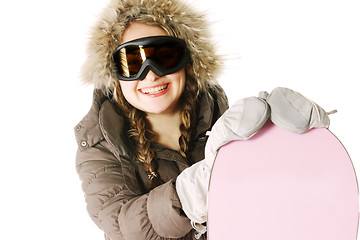 Image showing Happy snowboarder