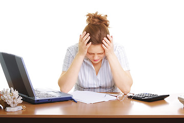 Image showing Businesswoman with headache