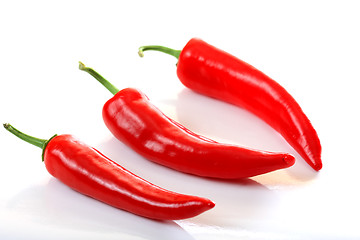 Image showing Three peppers on light background