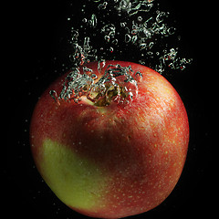 Image showing Red apple and bubbles