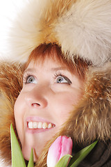 Image showing Redhead in warm hood