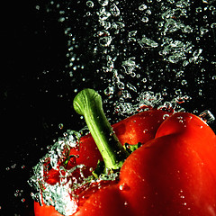 Image showing Paprika and bubbles