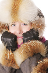 Image showing Smiling woman in winter clothes