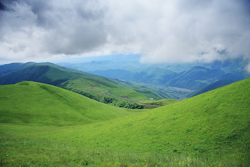 Image showing Fog over mountain road