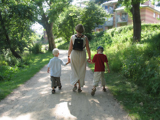 Image showing Family walk