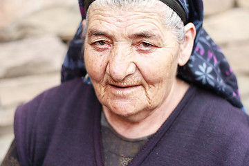 Image showing Elderly woman with piercing gaze