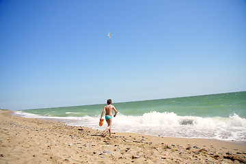 Image showing Boy at sea