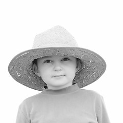 Image showing Boy in straw hat