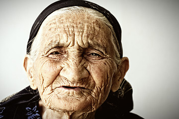 Image showing Very old woman face