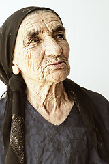 Image showing Elderly woman sideview