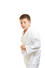 Image showing Karate boy with clenched fists