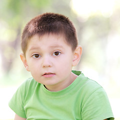 Image showing Portrait of boy in green