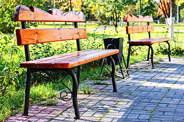 Image showing Two benches