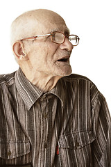 Image showing Senior man in eyeglasses sideview