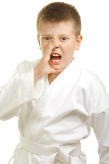 Image showing Shouting boy in kimono