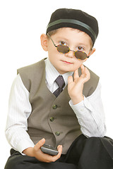 Image showing Serene boy in black cap