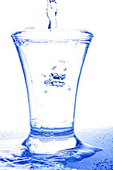 Image showing Water flows in glass