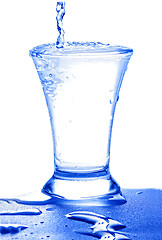 Image showing Water flowing into glass