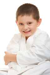 Image showing Funny karate kid arms folded