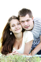 Image showing Couple on grass