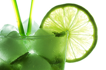 Image showing Mohito cocktail closeup