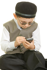 Image showing Boy with palm computer