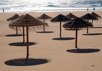 Image showing sun hats in the beach