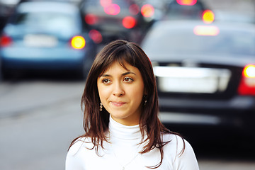 Image showing Brunette and traffic