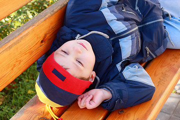 Image showing Boy looking to sky