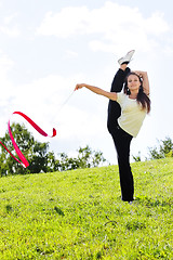 Image showing Woman with ribbon