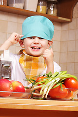 Image showing Funny cook at kitchen