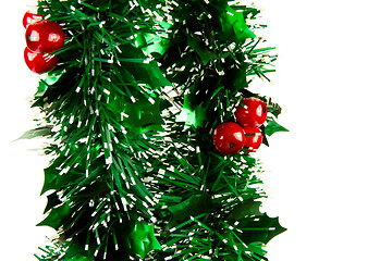 Image showing Christmas decorations on white backgroun