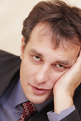 Image showing Portrait of tired businessman