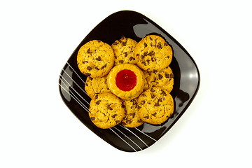 Image showing Plate of cookies isolated on white background