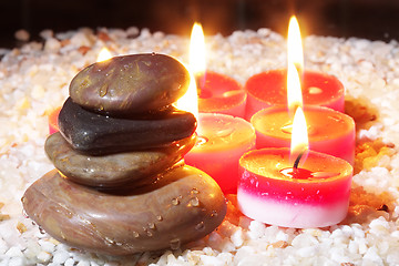 Image showing Stones and candles