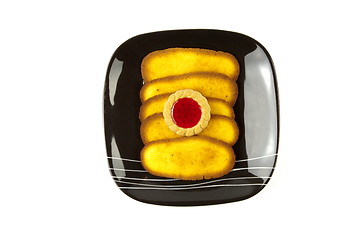 Image showing Plate of cookies isolated on white background