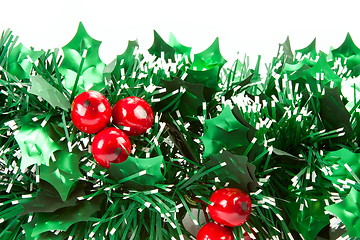 Image showing Christmas decorations on white backgroun