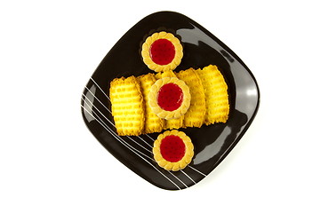 Image showing Plate of cookies isolated on white background