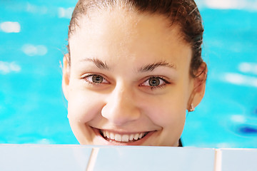 Image showing Happy woman in pool