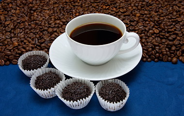 Image showing Coffee cup and grain