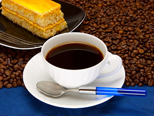 Image showing Coffee cup and grain