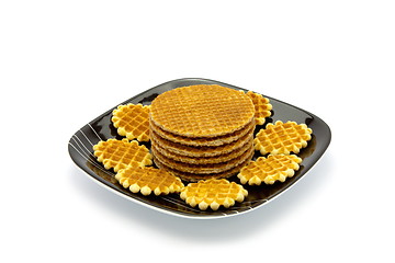 Image showing cookies on plate isolated on white background