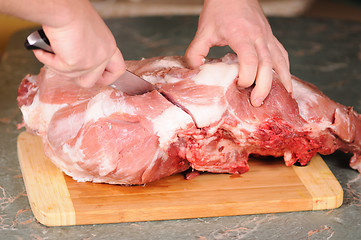 Image showing Meat cutting
