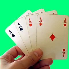 Image showing Poker of aces cards