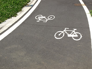 Image showing Bike lane sign