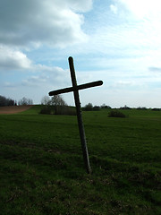 Image showing Cross Sky And Field